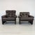 Italian Coronado Leather Lounge Chairs With Ottoman by Afra and Tobia Scarpa For Sale - Image 3 of 18