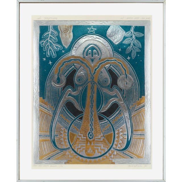 Op Art Gavrinis Earth Goddess, Psychedelic Visionary Metallic Reversible Print, 1/75 by Ian McNeil Cooke For Sale - Image 3 of 8