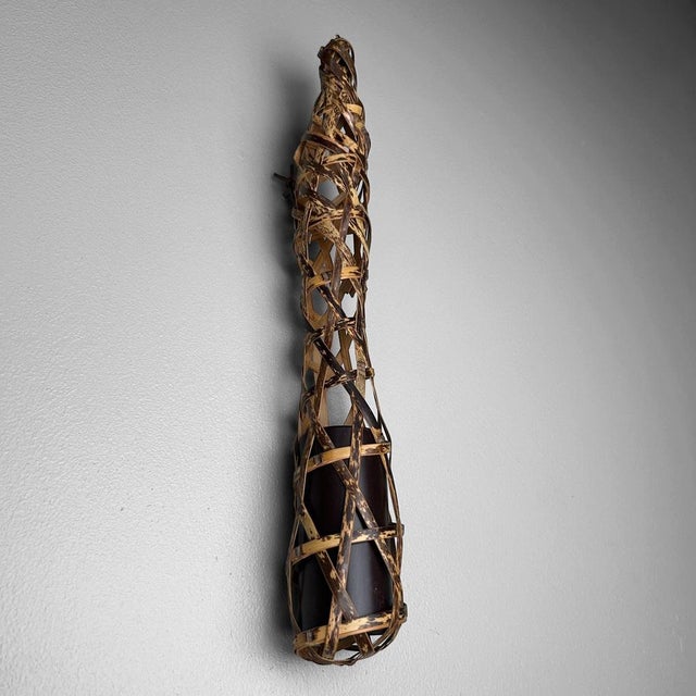 1980s Vintage Japanese Bamboo Ikebana Wall Hanger, 1980s For Sale - Image 5 of 15