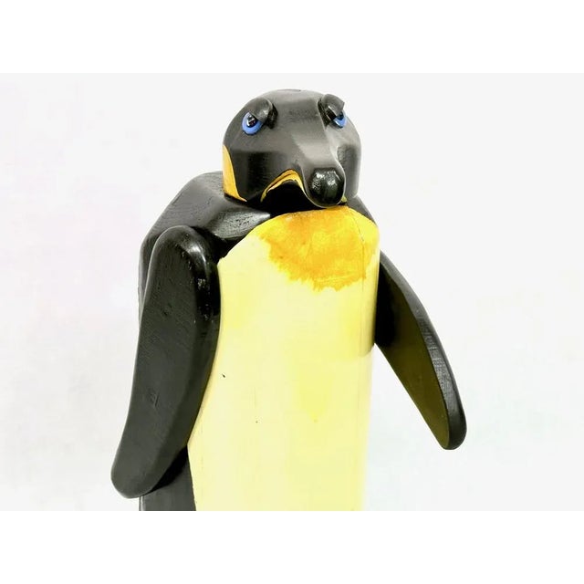 Large Vintage Carved Wooden Penguin Sculpture, 1970s For Sale - Image 10 of 12