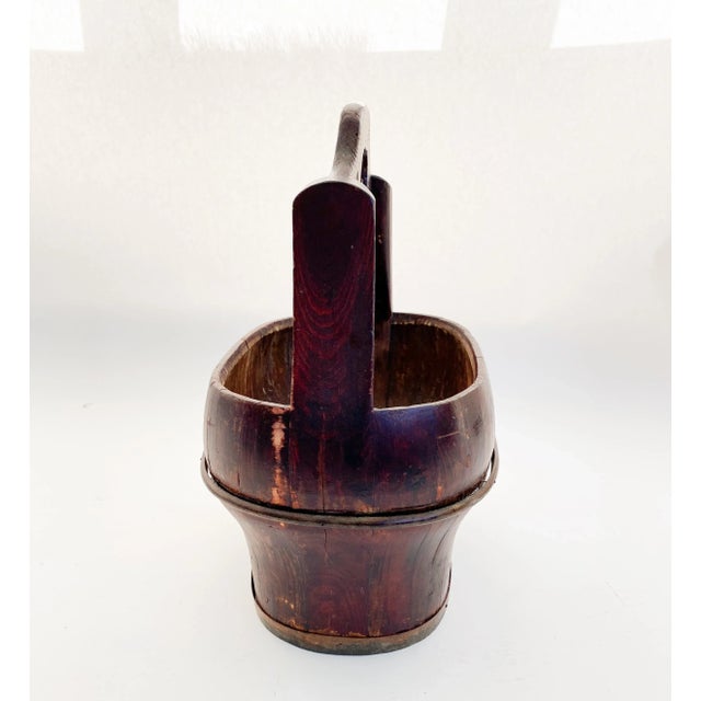 1910s Antique 1910s Chinese Wood Water Bucket For Sale - Image 5 of 10