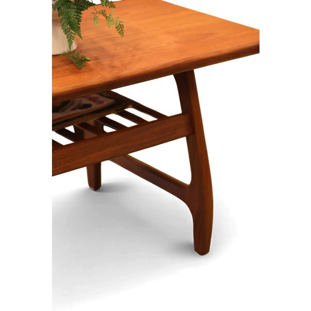 Danish Coffee Table in Teak and Walnut with Magazine Shelf, 1960s For Sale - Image 13 of 15