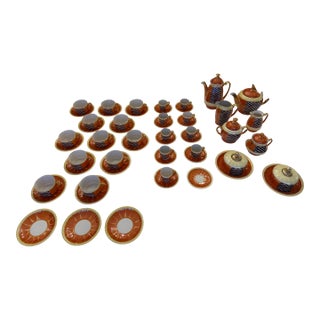 Antique European Porcelain Coffee & Tea Service, Circa 1900, 54-Piece Set For Sale