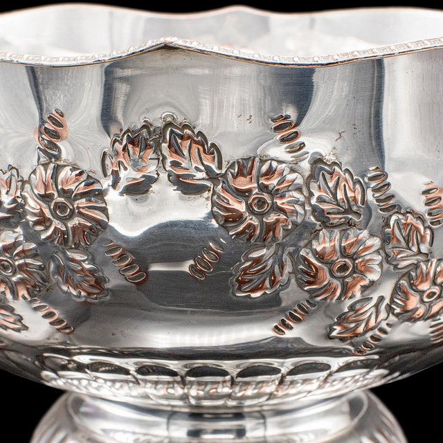 Silver Vintage Punch Bowl, English, Silver Plate, Ice Dish, Cooler, Trophy, Art Deco For Sale - Image 8 of 12