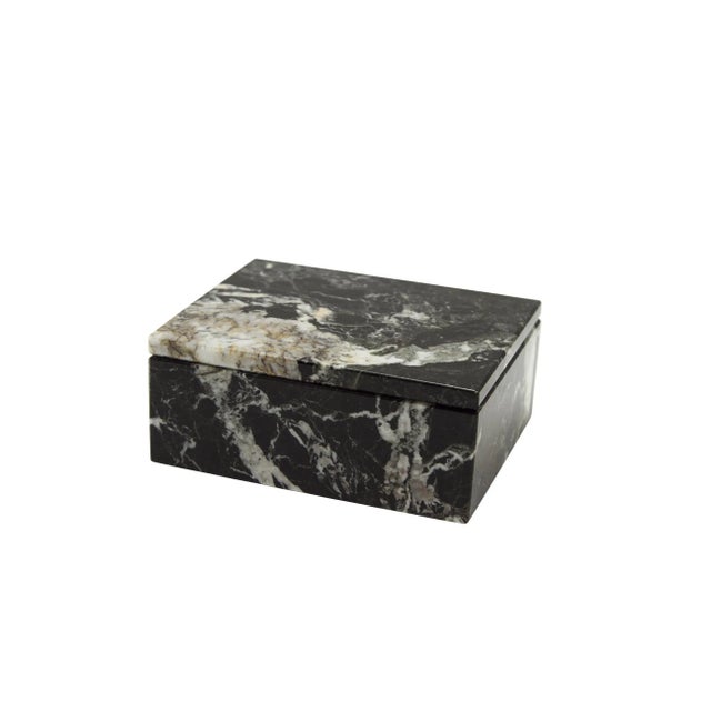 Modern Black Marble Keepsake Box For Sale - Image 3 of 3