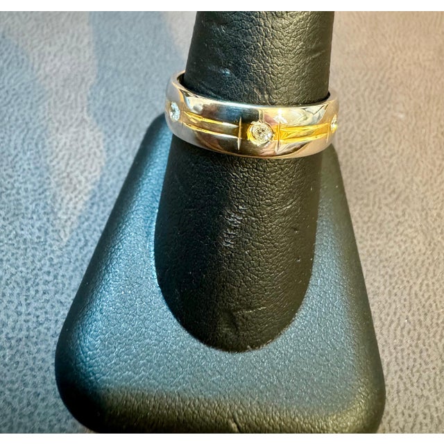 6 Flush Set Diamond Eternity Band in 950 Platinum, Two Tone, Size 10, Unisex For Sale - Image 14 of 18