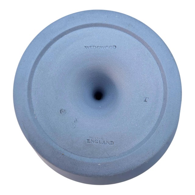 Wedgwood Blue Jasperware Grapevine Pedestal Compote Dish England Classical Relief 6" For Sale - Image 11 of 14