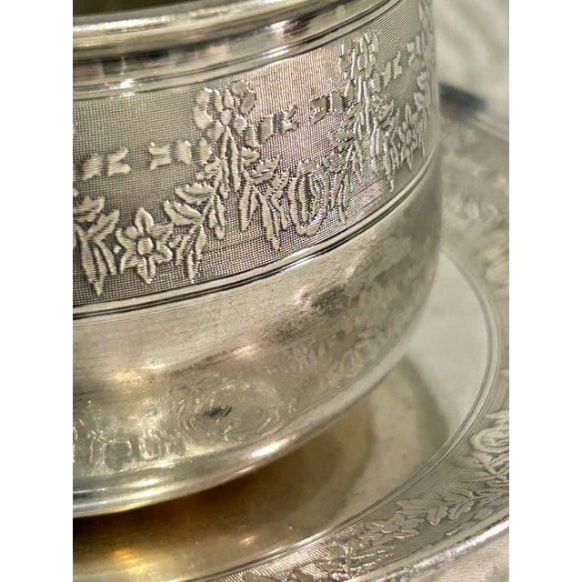 Late 19th Century Antique French .950 Sterling Silver Chocolate Cup & Trembleuse Saucer, Minerva Hallmarks, Louis XVI Style For Sale - Image 5 of 12