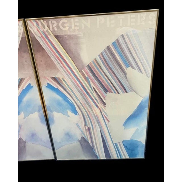 1980s 1980s 2 Jurgen Peters Framed Geometric Prints 1985 Editions Limited Lithographs For Sale - Image 5 of 12