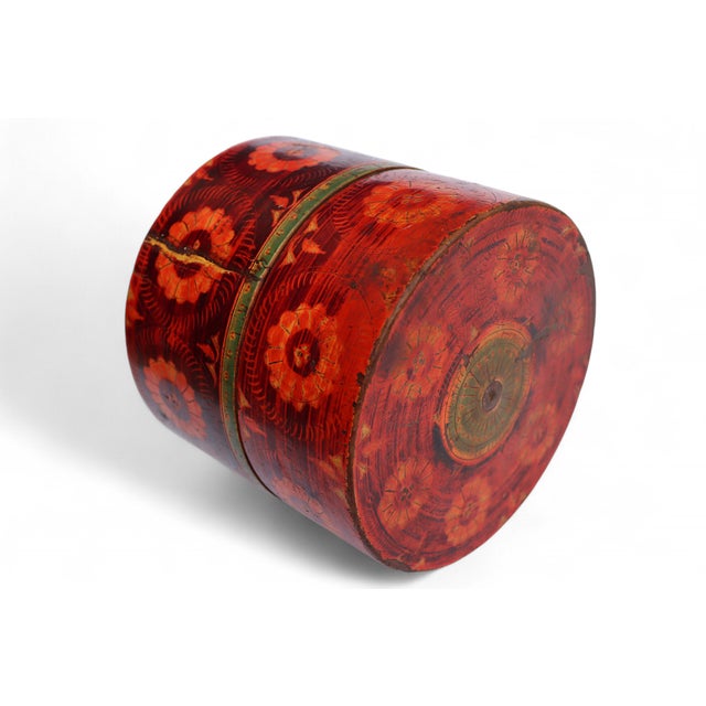 Handpainted Wooden Lacquerware Spice Box, 1950s For Sale - Image 6 of 11