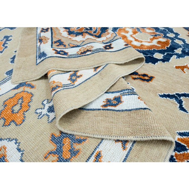 Blue Turkish Oushak Rug 12'1" x 15' #18577 For Sale - Image 8 of 8