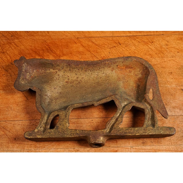 c. 1880s-1910s; (likely) Bernard Gloekler Co. - Pittsburgh, PA Cast iron butcher's rack crest in the form of a standing...