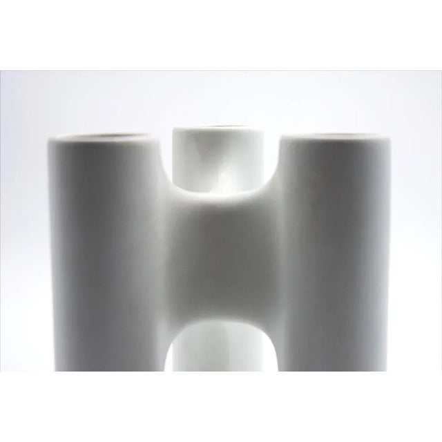 Turquoise Interlocking Ceramic Vases attributed to Enzo Bioli for Il Picchio, 1970s. For Sale - Image 8 of 11