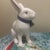 Vintage Sigma Tastesetter White Porcelain Bunny Figurine - Pink Eyes & Blue Gingham Bow For Sale - Image 4 of 6