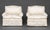 Pair of White Silk Damask Upholstered Easy Chairs, Fine Arts Furniture labels beneath cushions. 29.5" H x 34.5" w x 34" D;...