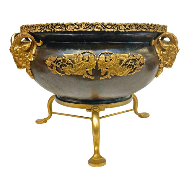An American Gilt & Patinated Bronze Jardiniere For Sale