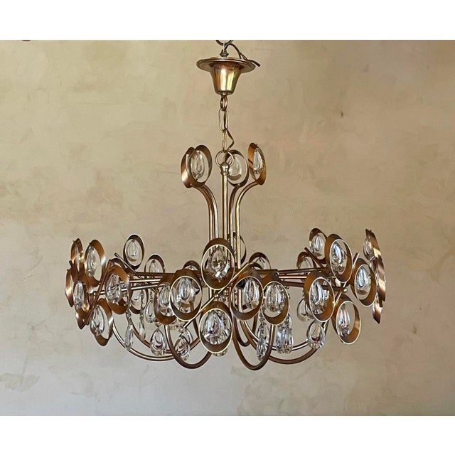 Mid-Century Modern Chandelier by Gaetano Sciolari for Palwa, 1970s For Sale - Image 3 of 18