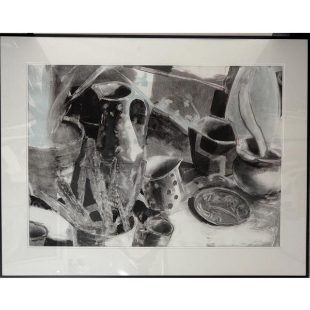 1990s Joel Janowitz, Large Joel Janowitz Boston Modernist Monotype Monoprint Painting Piranesi Series, 1989 For Sale - Image 5 of 13