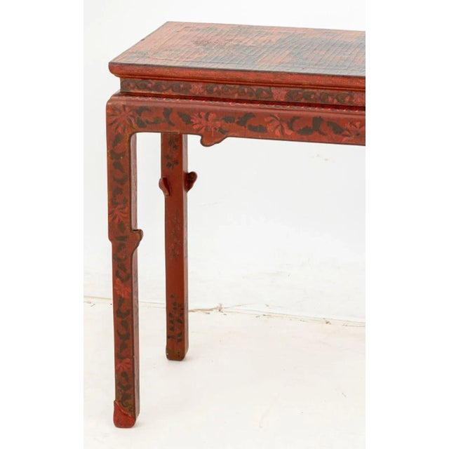Chinese Chinese Red Lacquered Altar Table For Sale - Image 3 of 6