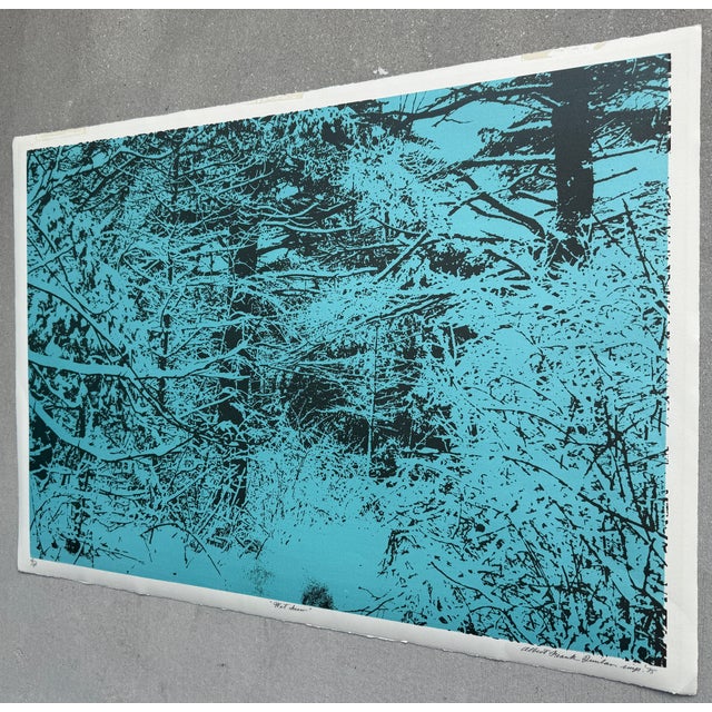 Mid-Century Modern Albert Frank Quinlan Limited Edition Color Lithograph "Wet Snow" 1975 For Sale - Image 3 of 13