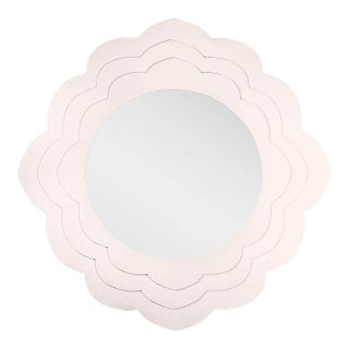 Fleur Home Audubon Magnolia Circle Mirror in Frosted Petal, 30x30 For Sale