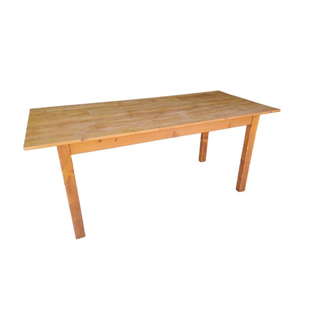 Vintage Farmhouse Table in Fir, 1980 For Sale - Image 4 of 4