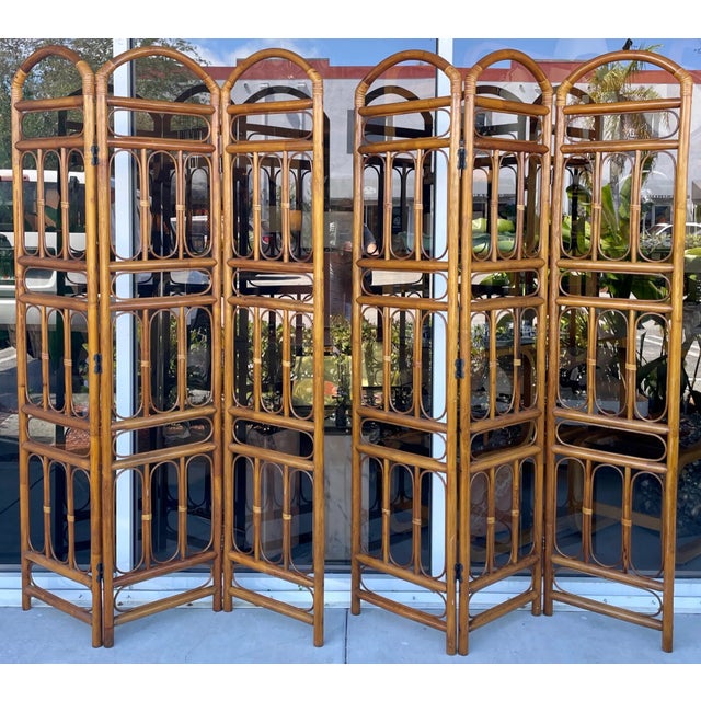 Set of 2 Art Deco Style Bamboo Room Dividers From 80's Chairish