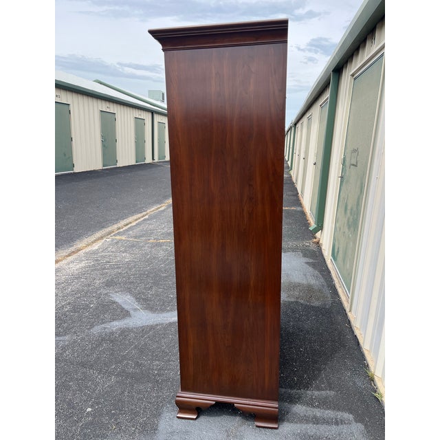 Wood 1980s Ethan Allen Georgian Court Cherry Bedroom Clothing Armoire Wardobe For Sale - Image 7 of 12