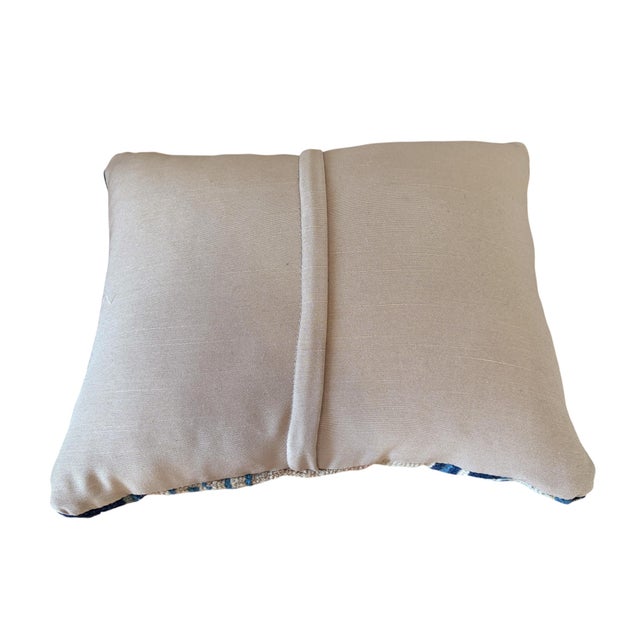 Custom Made Lumbar Pillow W/Antique Chinese Rug Fragment 13.5 "W For Sale In New York - Image 6 of 7