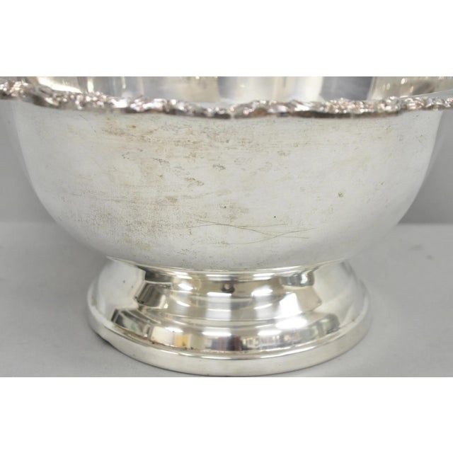 Metal Mid 20th Century Towle Victorian Silver Plated Floral Punchbowl Champagne Chiller Ice Bucket For Sale - Image 7 of 16