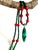 Artisan Genuine Malachite Necklace With Large Sculptural Pendant and Red Bamboo Seeds Detail For Sale - Image 13 of 17