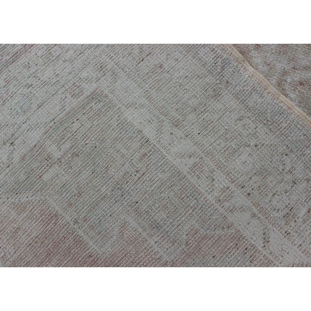 Vintage Turkish Oushak Runner With Multi-Medallion Design in Muted Color Palette For Sale - Image 10 of 11