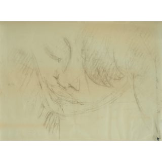 Roger Crusat, Portrait de jeune fille, Felt Tip Pen on Paper For Sale