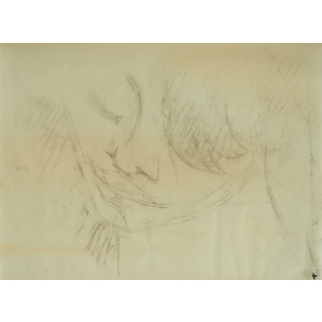 Roger Crusat, Portrait de jeune fille, Felt Tip Pen on Paper For Sale