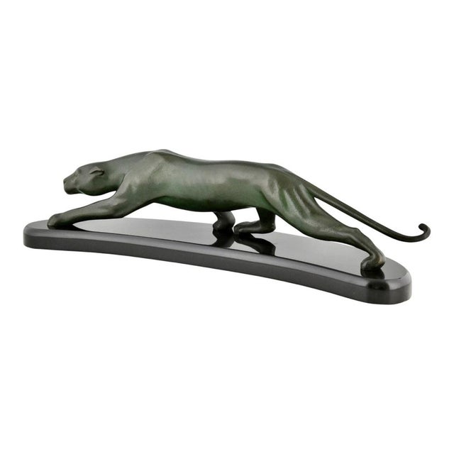 Black Georges Lavroff, Art Deco Panther, 1925, Bronze on Marble Base For Sale - Image 8 of 12