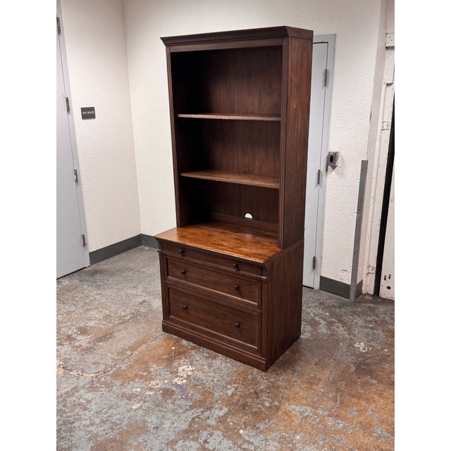 Wood Pottery Barn Livingston Bookcase For Sale - Image 7 of 12