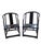 1950s Mid 20th Century Chinese Horseshoe Chairs, Pair of Black Lacquer Chairs For Sale - Image 5 of 12