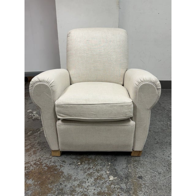 Design Plus Gallery presents the1920's Parisian Club Reclining Chair from Restoration Hardware. The sculpted, domed back...