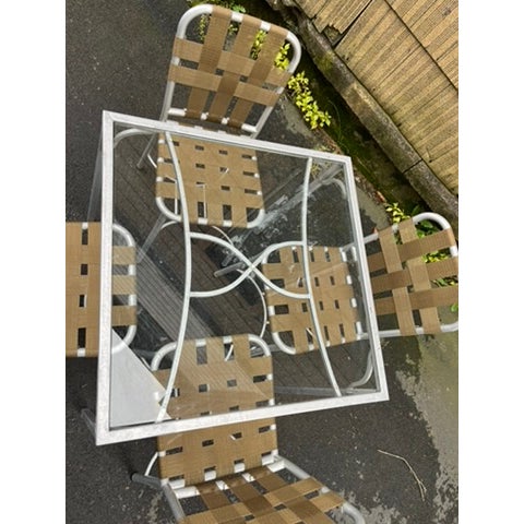 Metal Vintage Aluminum Table and Chair Set For Sale - Image 7 of 14