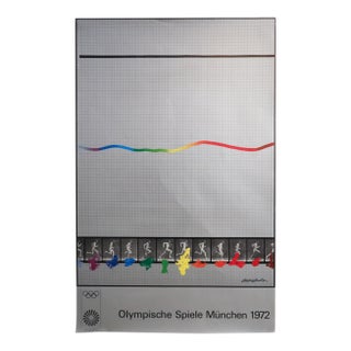 1972 Munich Olympics Poster - Shusaka Arakawa - Silver Olympic Runners For Sale