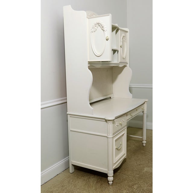 Stanley Country French Style White Desk W. Hutch Chairish