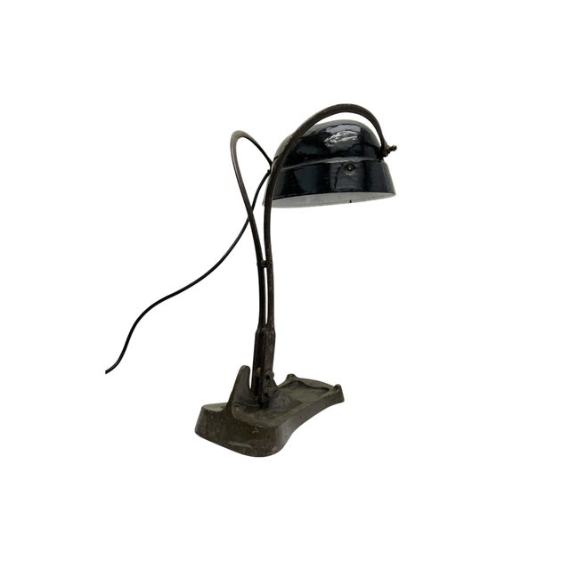 Early German Industrial Modernist Art Nouveau desk lamp/table lamp, a quitte rare model. This lamp was designed and...