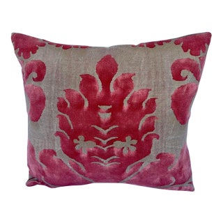 Pink & Gold Fortuny Textile Pillow For Sale