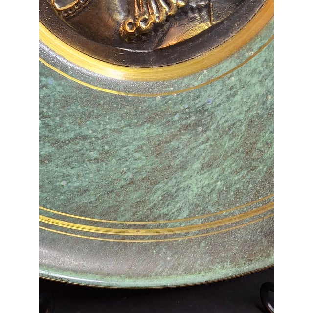 Metal Pair Mid Century Pal Bell Israel Bronze Wall Plates Maurice Ascalon Judaica 9.5" For Sale - Image 7 of 18