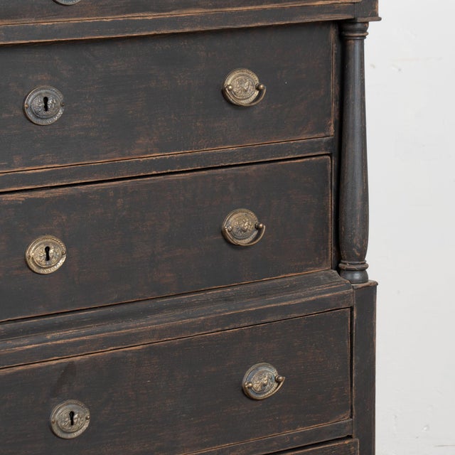 19th Century Large Black Chest of Five Drawers From Denmark For Sale - Image 12 of 18