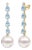 Nina Zhou Rhythm 3.25ctw Natural Aquamarine & Diamond and Pearl Drop Earrings in 14k Gold For Sale