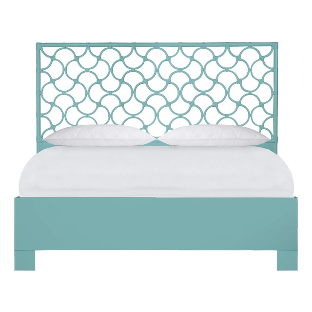 Mar Platform Bed King, Turquoise For Sale