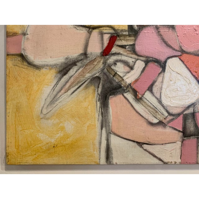 Textile 1972 Abstract Expressionist Oil Painting on Canvas For Sale - Image 7 of 13