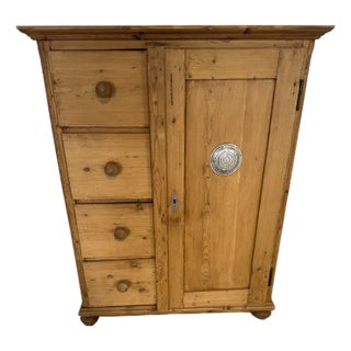 Antique Pine Food or Linen Storage Cupboard From England For Sale
