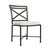 Brown Jordan Venetian Side Chair in Black Jade with Dusty Pink Stripe Cushions For Sale